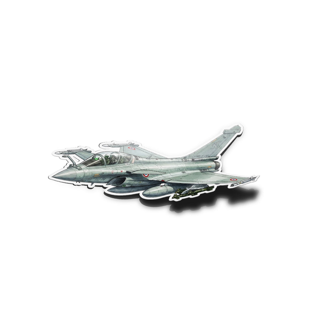 Sticker Vinyle Avion Rafale - Autocollant Armée de l'Air & Pilote de Chasse (Résistant Eau & UV)