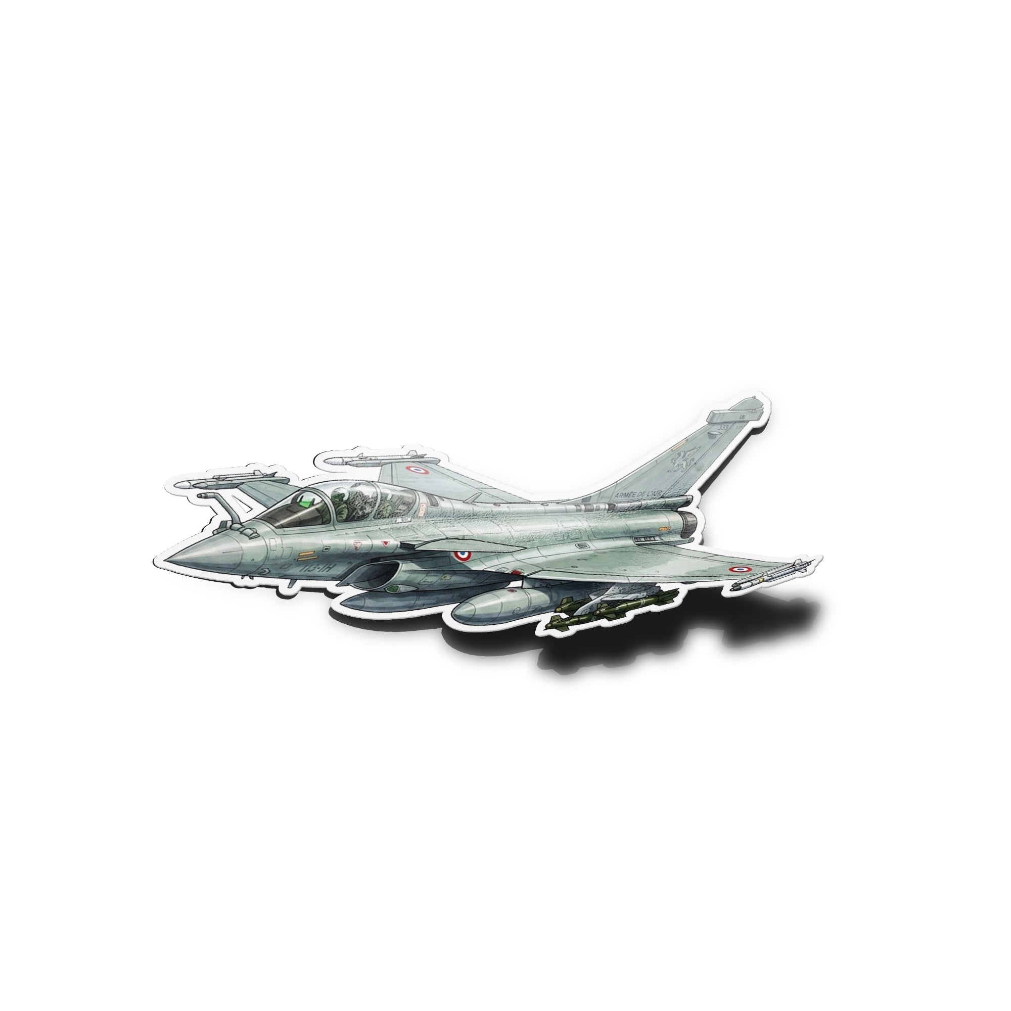 Sticker Vinyle Avion Rafale - Autocollant Armée de l'Air & Pilote de Chasse (Résistant Eau & UV)