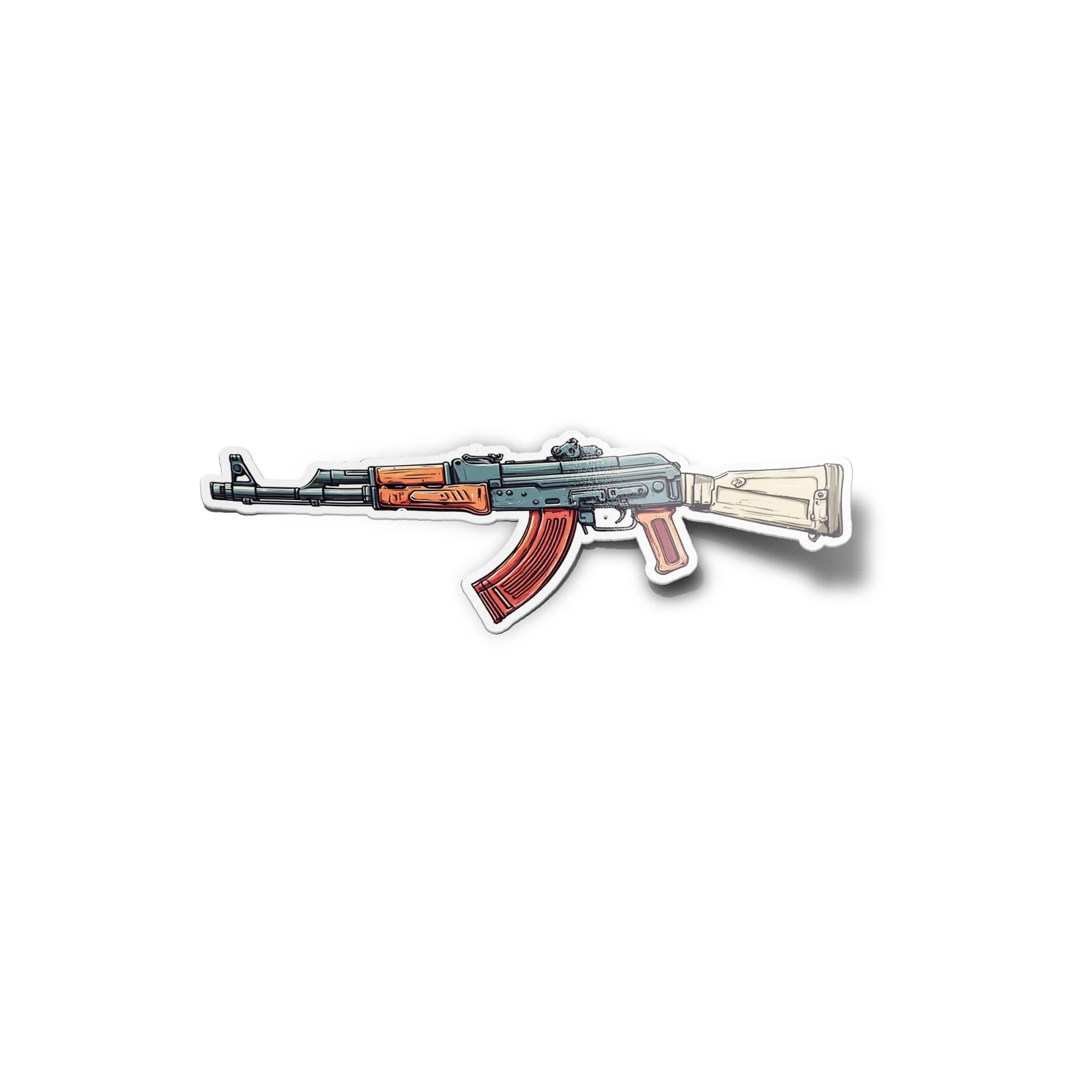 Sticker AK-47 illustré – Autocollant vinyle style militaire soviétique vintage – Résistant eau et UV