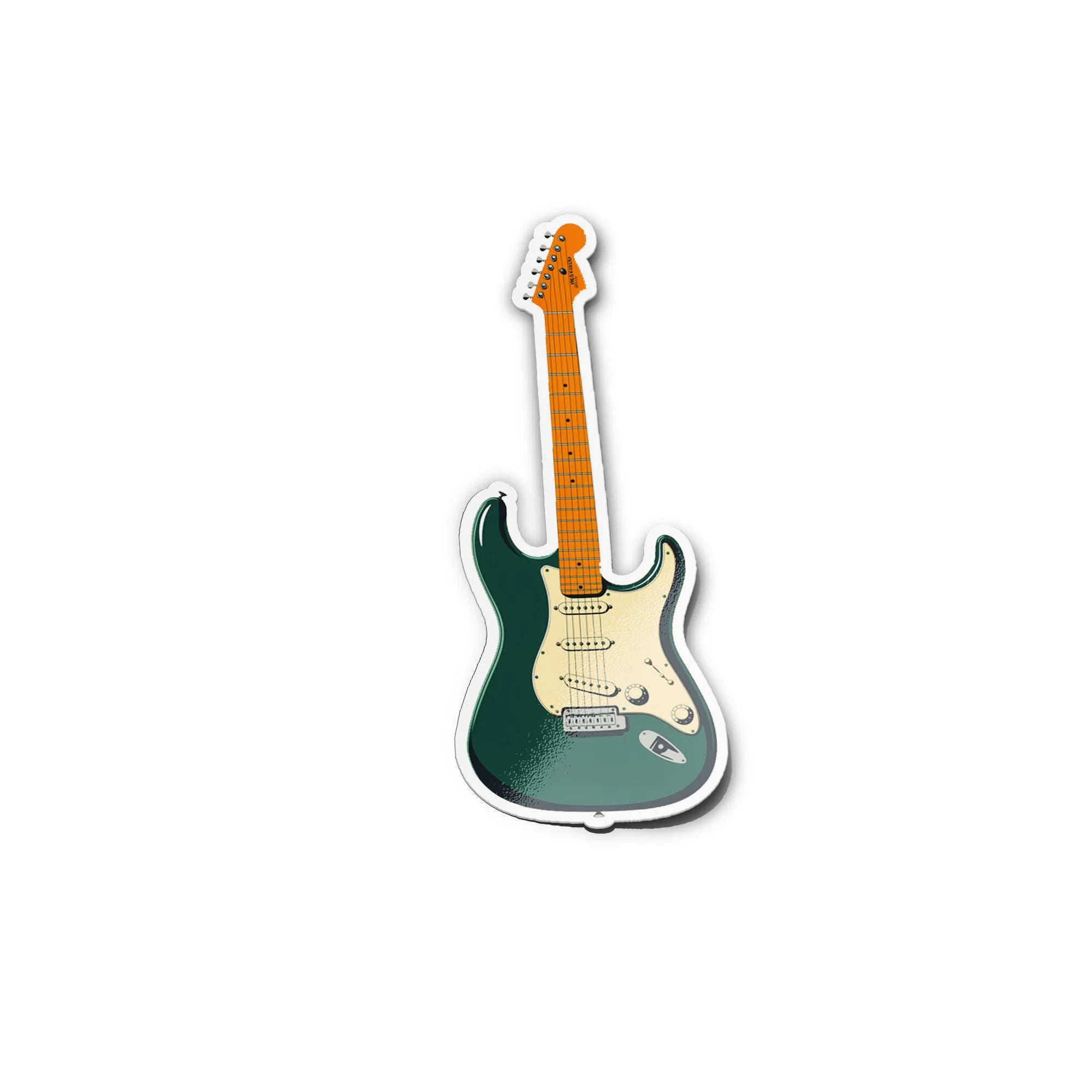 Sticker Guitare Électrique Stratocaster – Autocollant Vinyle Musique – Résistant Eau & UV – Rock & Vintage