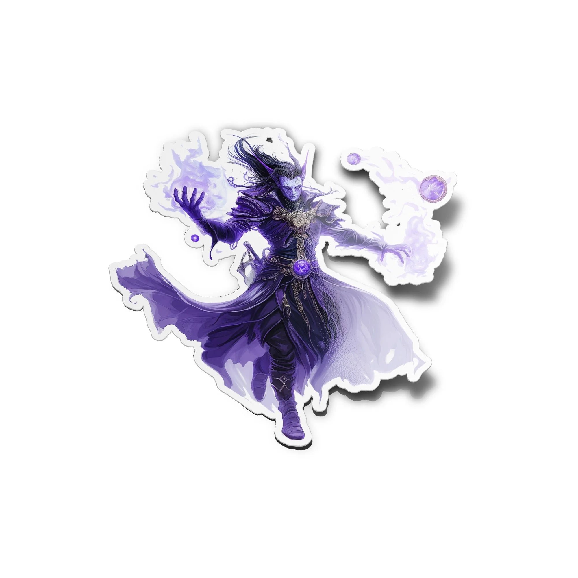 Sticker Vinyle Mage Elfique - Autocollant Fantasy Magicien du Vide - Sorcier Mystique - Résistant Eau & UV