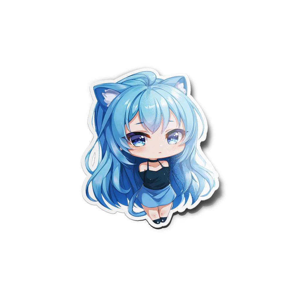 Sticker Chibi Catgirl Kawaii – Autocollant Vinyle Étanche & Anti-UV – Style Manga Japonais Mignon