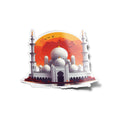 Sticker Vinyle Islamique "Mosquée au Lever du Soleil" – Prière Fajr et Oiseaux | Autocollant Résistant à l’Eau et UV