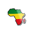 Sticker Afrique Vinyle Résistant Eau et UV – Carte du Continent Africain Vert Jaune Rouge