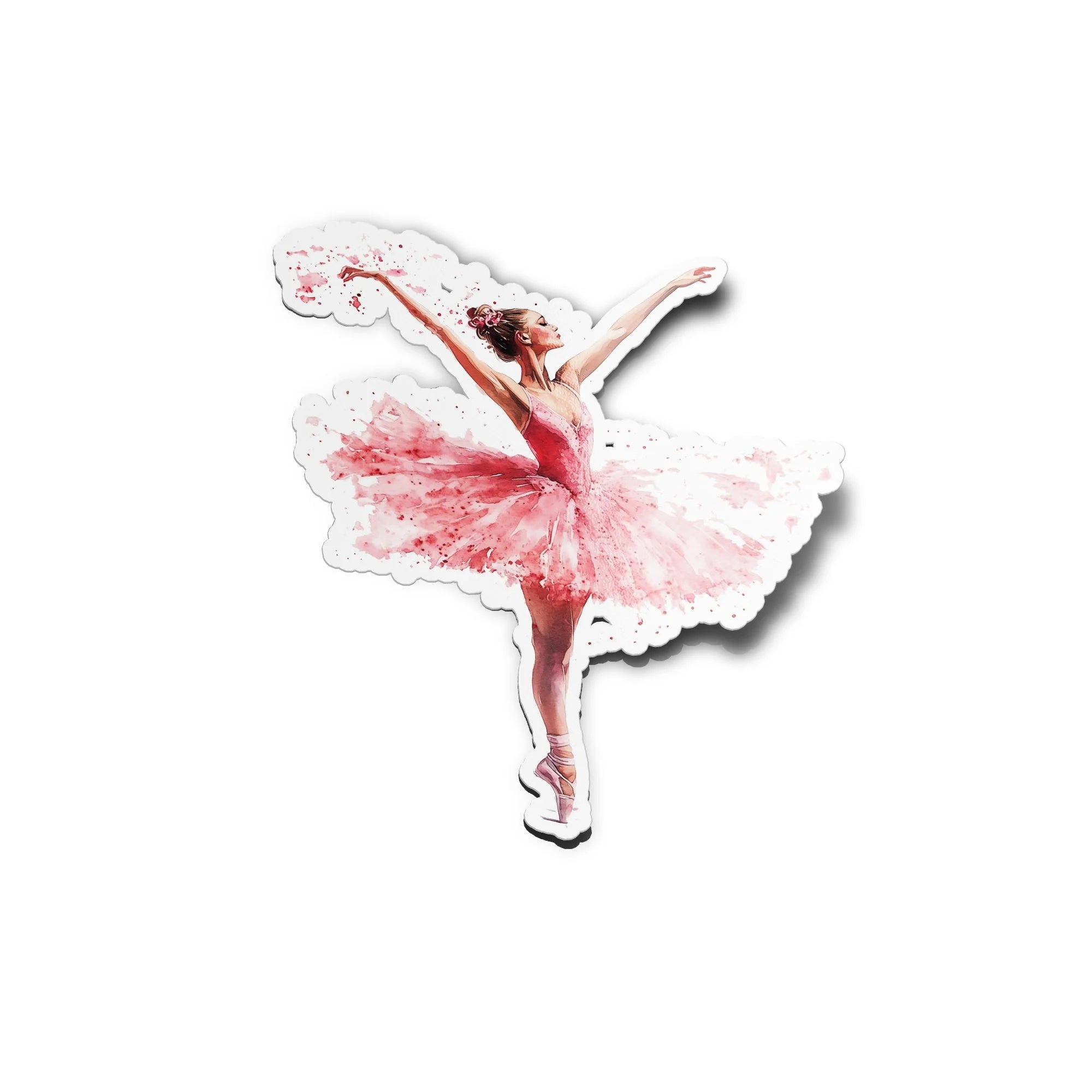 Sticker danseuse étoile en aquarelle – Autocollant vinyle premium découpé – Résistant à l’eau et aux UV