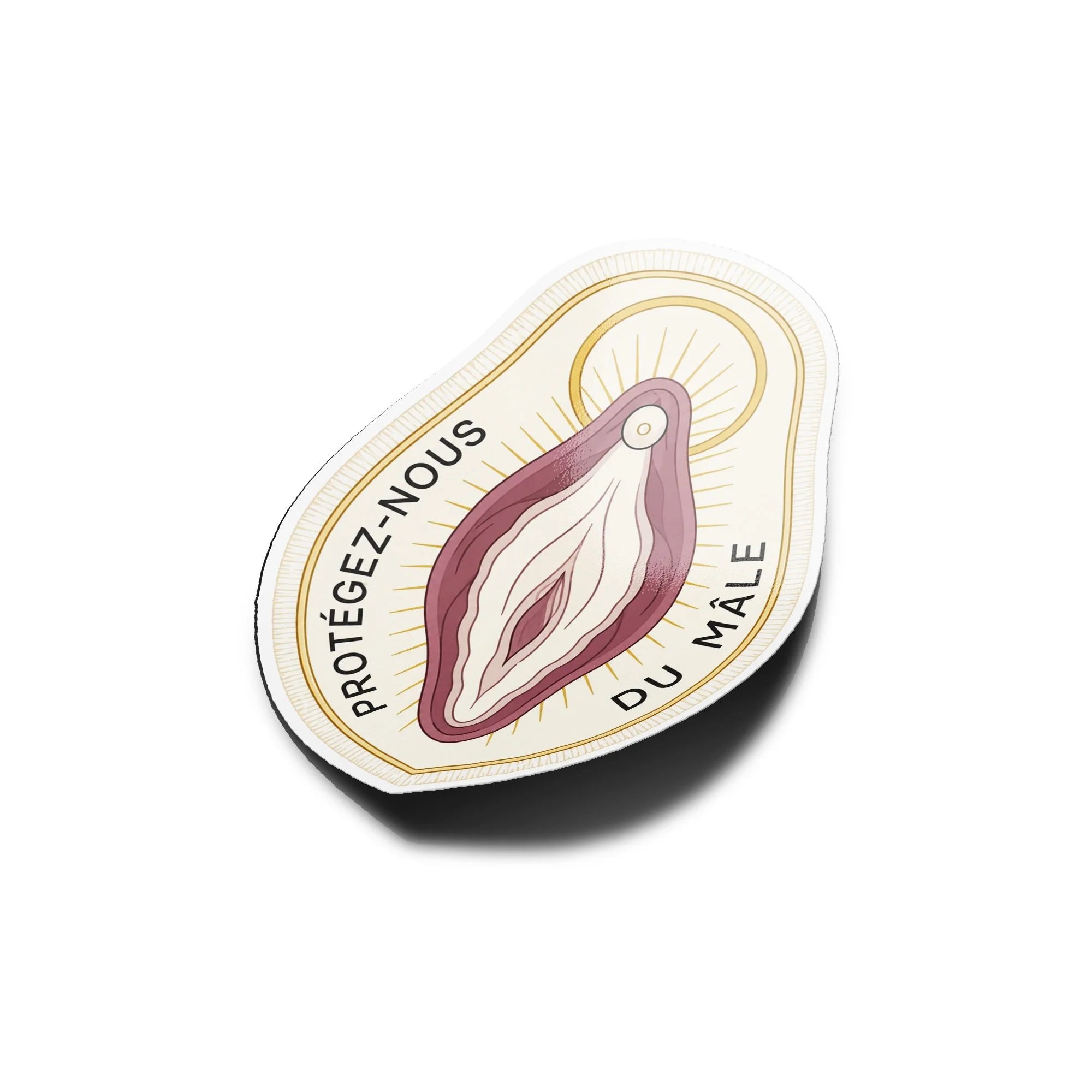 Sticker Vinyle Féministe – "Protégez-nous du Mâle" (Haute Résistance)