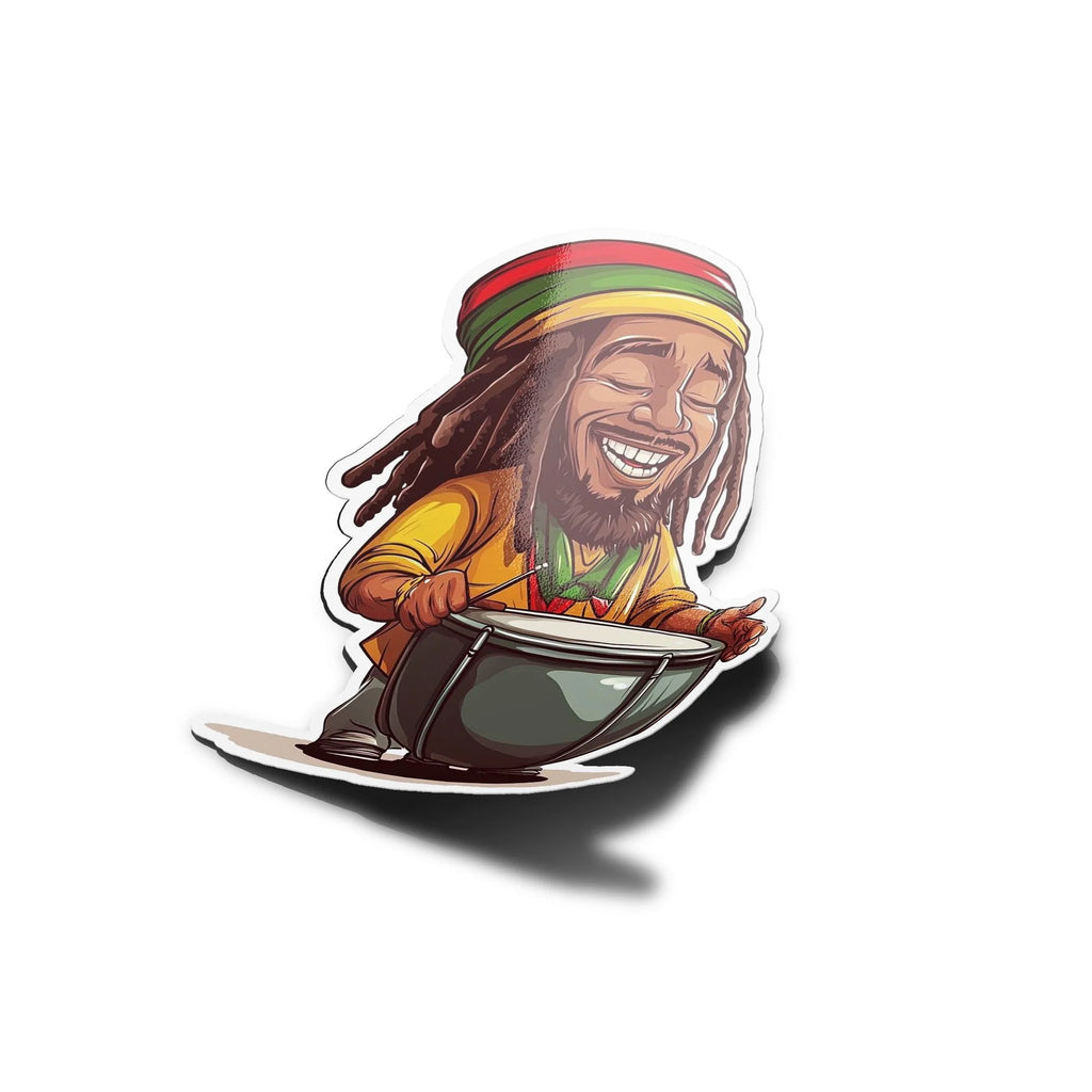 Sticker Vinyle Rasta – Autocollant Reggae & Djembé – Ambiance Jah Rastafari – Waterproof & Résistant UV