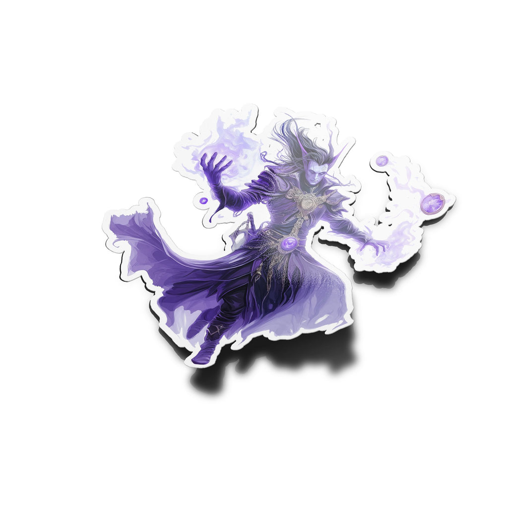 Sticker Vinyle Mage Elfique - Autocollant Fantasy Magicien du Vide - Sorcier Mystique - Résistant Eau & UV