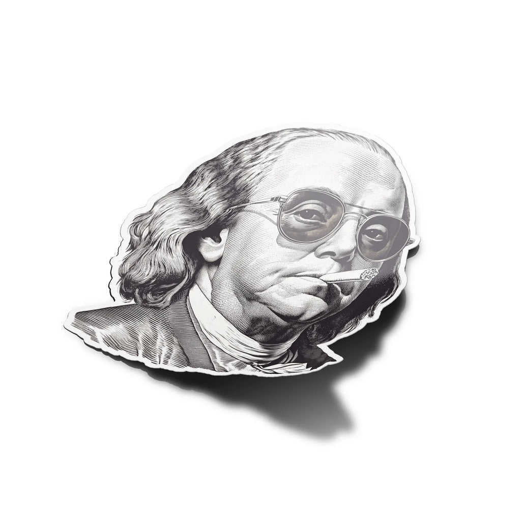 Sticker Vinyle Benjamin Franklin "Grit & Gold" – Édition Badass Résistante Eau & UV