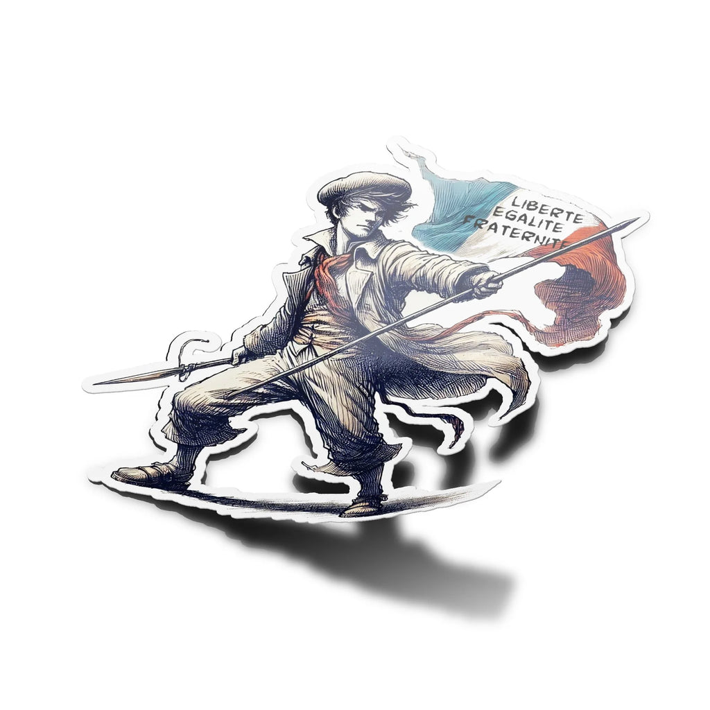 Sticker vinyle Sans-Culotte – Révolution Française – Liberté, Égalité, Fraternité – Résistant eau & UV