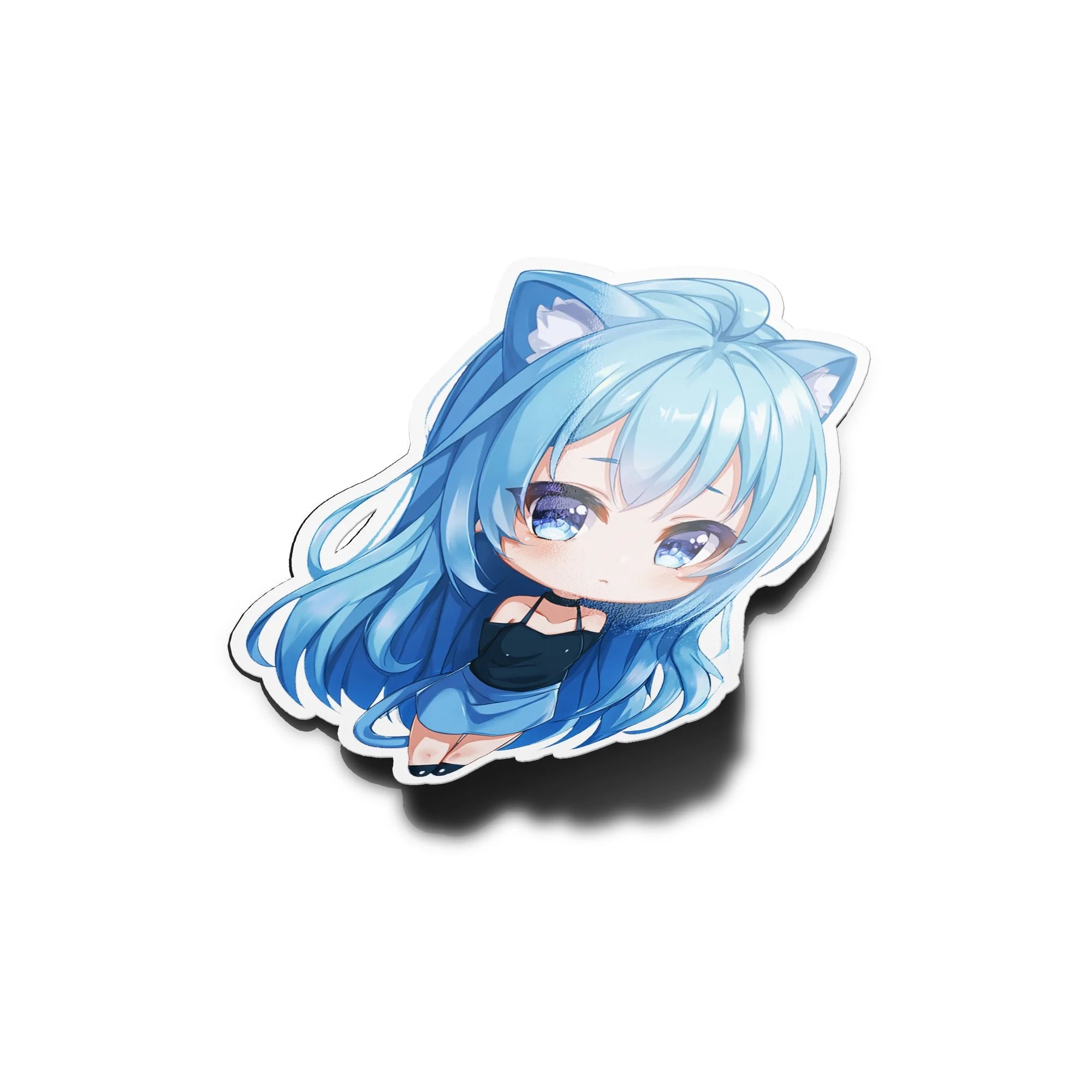 Sticker Chibi Catgirl Kawaii – Autocollant Vinyle Étanche & Anti-UV – Style Manga Japonais Mignon