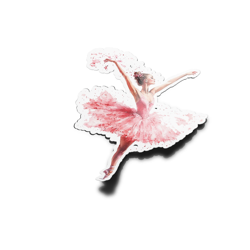 Sticker danseuse étoile en aquarelle – Autocollant vinyle premium découpé – Résistant à l’eau et aux UV