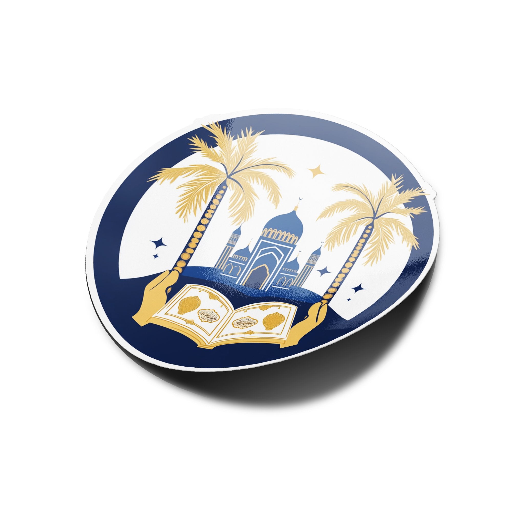 Sticker Vinyle Islamique – Mosquée, Coran et Palmiers | Autocollant Décoratif Résistant à l’Eau et UV