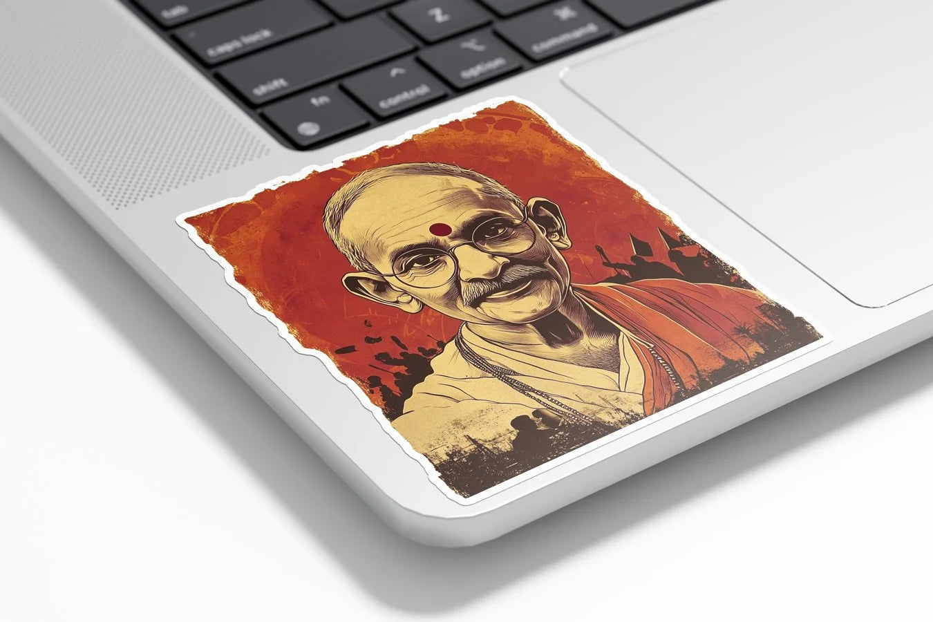 Sticker Vinyle Mahatma Gandhi – Autocollant Histoire & Indépendance Inde – Waterproof & Résistant UV