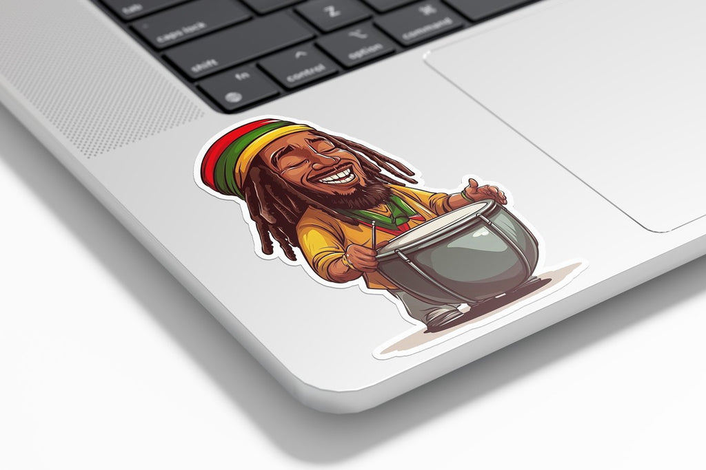 Sticker Vinyle Rasta – Autocollant Reggae & Djembé – Ambiance Jah Rastafari – Waterproof & Résistant UV