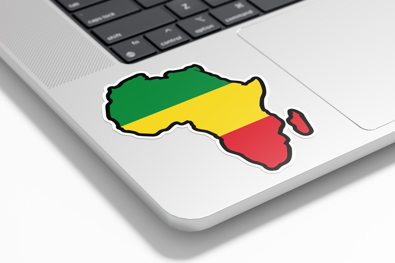 Sticker Afrique Vinyle Résistant Eau et UV – Carte du Continent Africain Vert Jaune Rouge