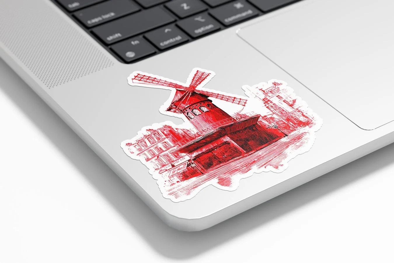 Sticker Moulin Rouge Paris – Autocollant vinyle découpé à la forme – Résistant à l’eau et aux UV – Souvenir Montmartre