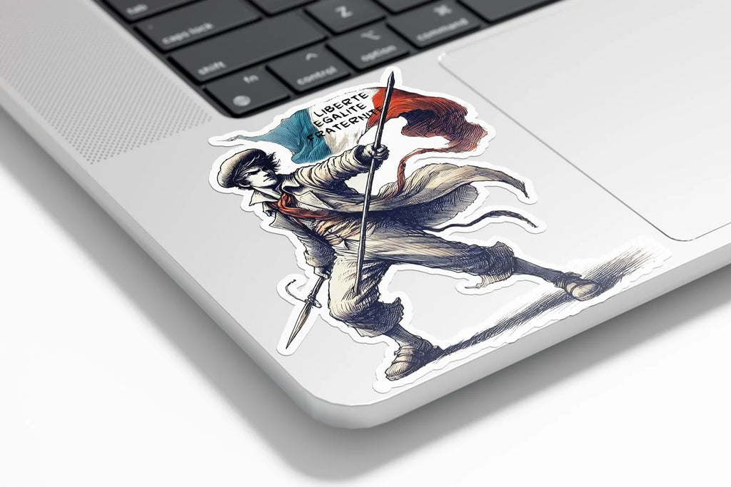 Sticker vinyle Sans-Culotte – Révolution Française – Liberté, Égalité, Fraternité – Résistant eau & UV
