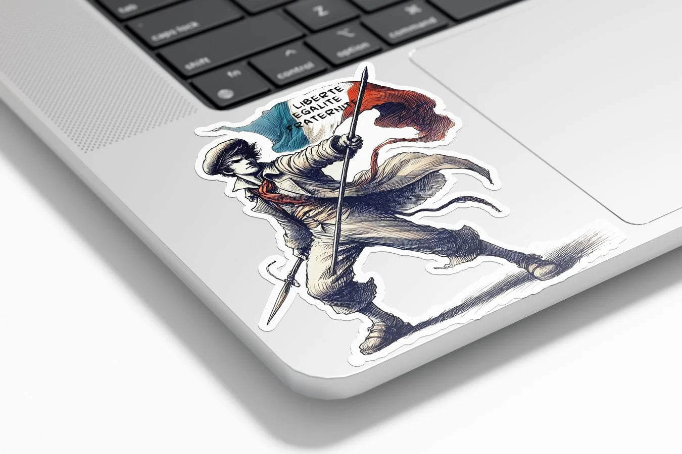 Sticker vinyle Sans-Culotte – Révolution Française – Liberté, Égalité, Fraternité – Résistant eau & UV