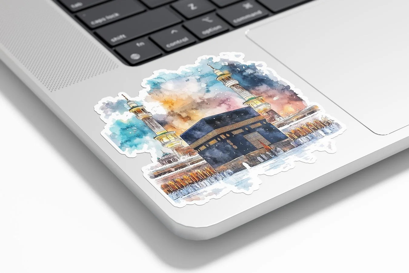Sticker Vinyle Islamique "Kaaba en Aquarelle" – Autocollant de la Mecque | Résistant à l’Eau et UV