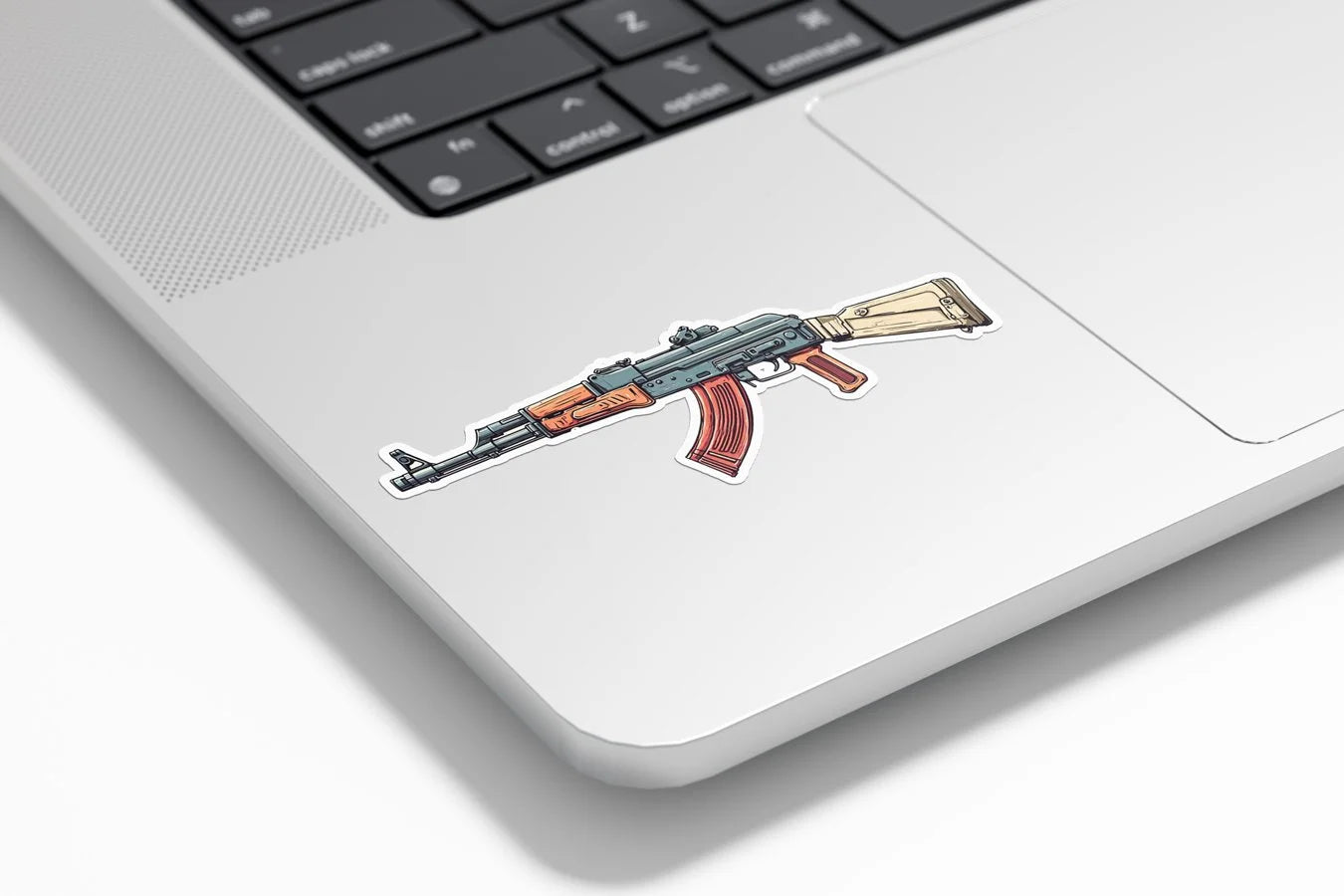 Sticker AK-47 illustré – Autocollant vinyle style militaire soviétique vintage – Résistant eau et UV