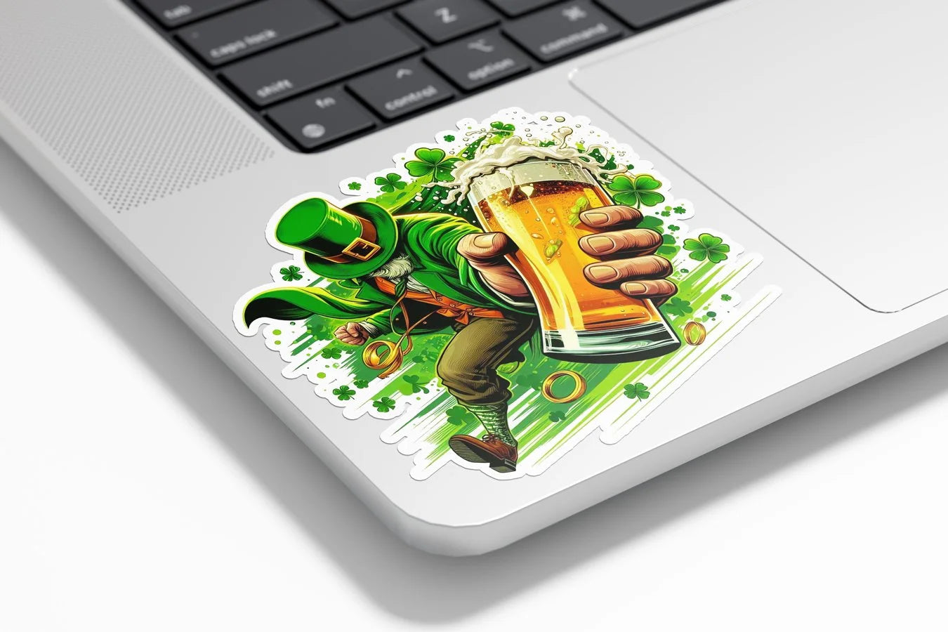 Sticker Vinyle Saint-Patrick – Autocollant Leprechaun Festif & Bière Irlandaise – Waterproof & UV