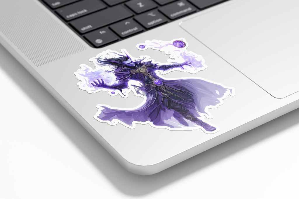 Sticker Vinyle Mage Elfique - Autocollant Fantasy Magicien du Vide - Sorcier Mystique - Résistant Eau & UV