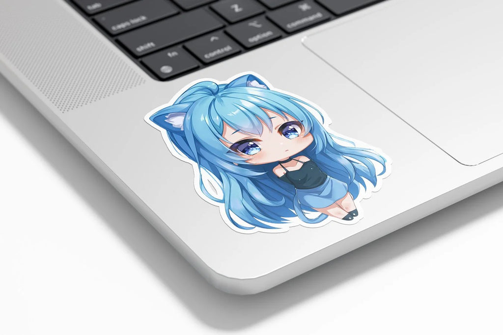Sticker Chibi Catgirl Kawaii – Autocollant Vinyle Étanche & Anti-UV – Style Manga Japonais Mignon