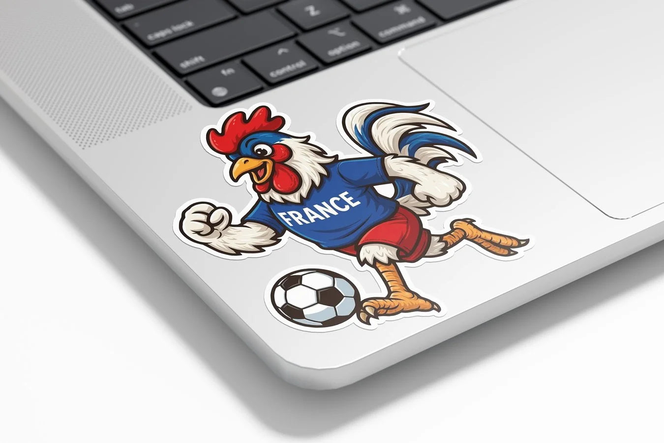 Sticker Vinyle Coq Équipe de France Foot – Résistant Eau & UV (Découpe à la Forme)