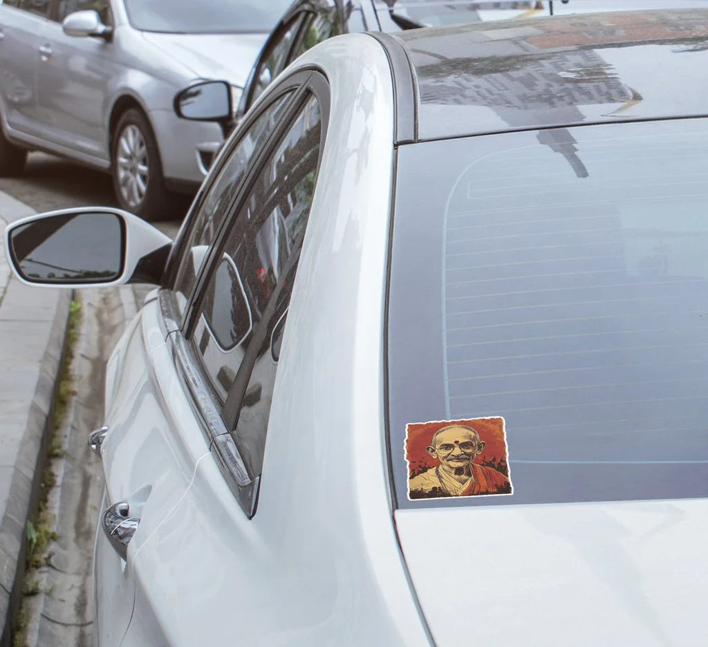 Sticker Vinyle Mahatma Gandhi – Autocollant Histoire & Indépendance Inde – Waterproof & Résistant UV
