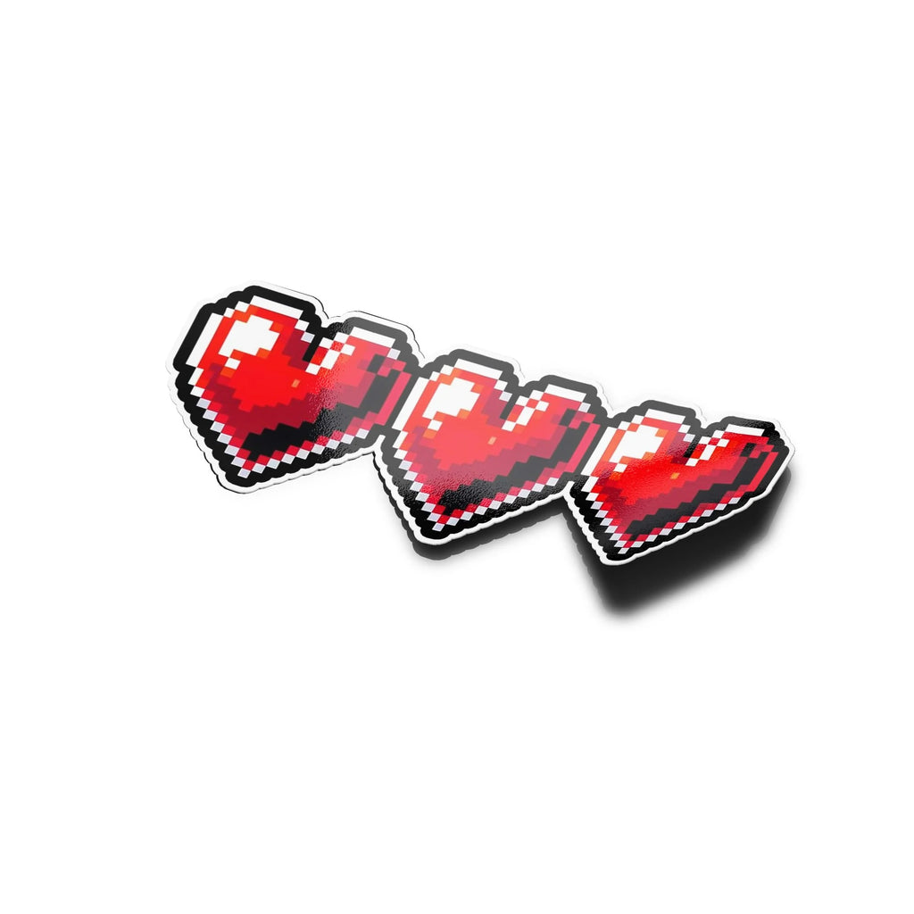 Sticker Vinyle Cœurs de vie Pixelisés - Passion Retro Gaming, Résistant Eau & UV