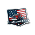 Sticker Camion Américain Truck & Drapeau USA - Vinyle Résistant Eau & UV, Style Patch