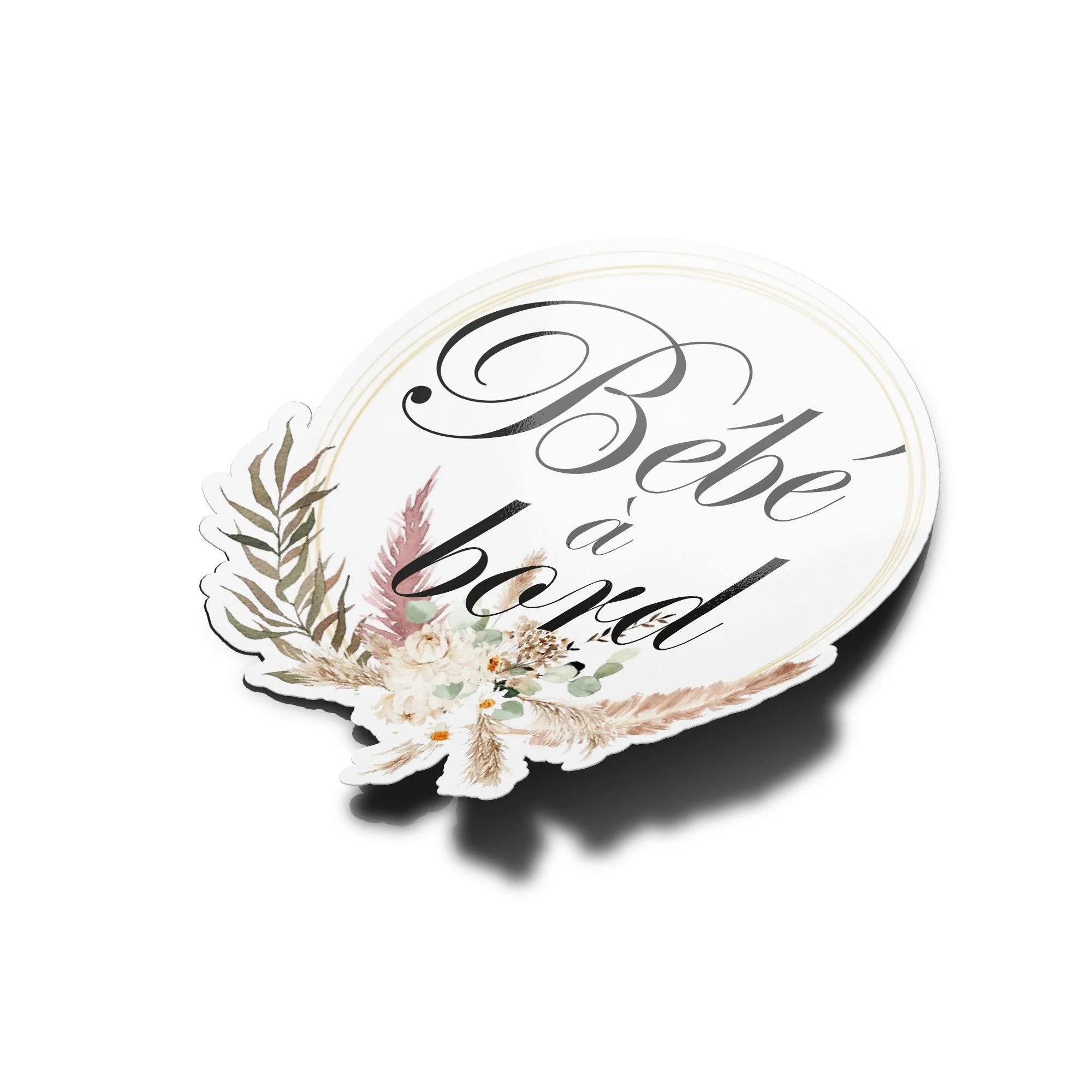 Sticker Bébé à Bord Bohème - Autocollant Vinyle Résistant Eau & UV, Style Boho Chic pour Voiture