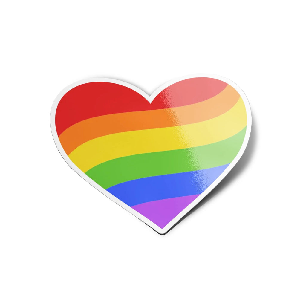 Sticker Vinyle Coeur Arc-en-Ciel LGBTQ+ - Autocollant Gay pour l’Amour et la Tolérance
