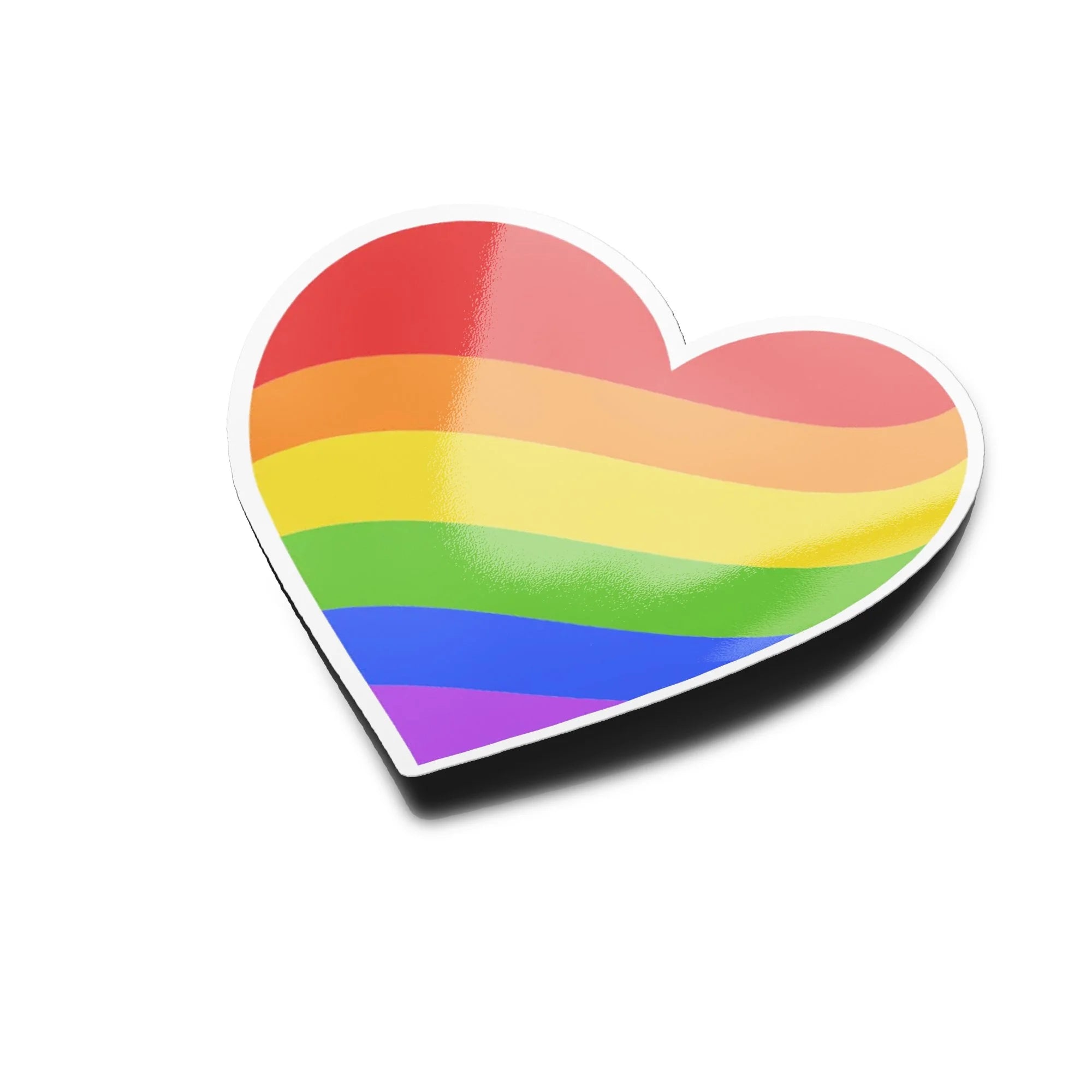 Sticker Vinyle Coeur Arc-en-Ciel LGBTQ+ - Autocollant Gay pour l’Amour et la Tolérance