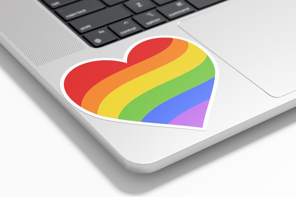 Sticker Vinyle Coeur Arc-en-Ciel LGBTQ+ - Autocollant Gay pour l’Amour et la Tolérance