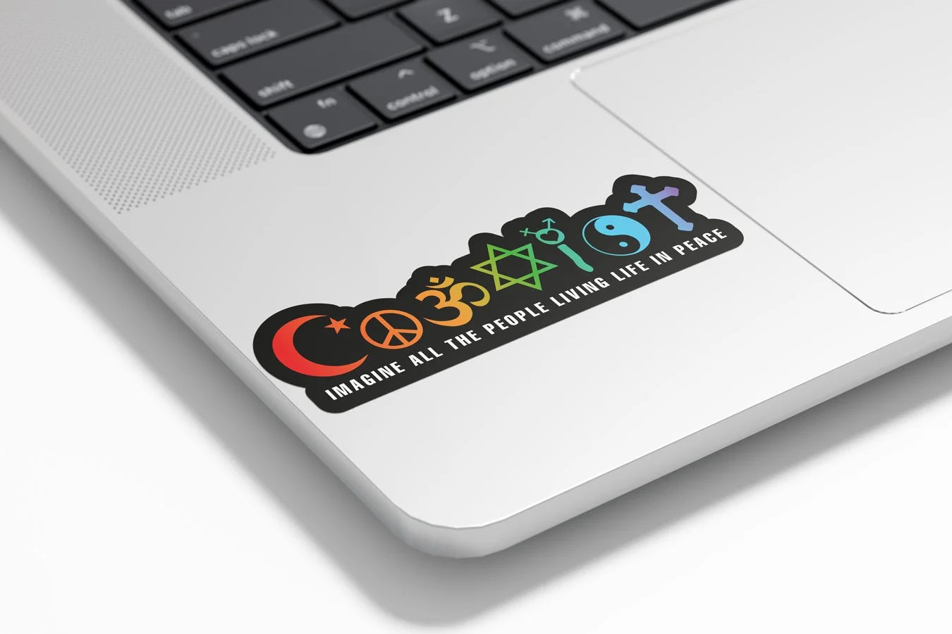 Sticker Vinyle COEXIST - Symbole de Paix et Tolérance entre Religions - Résistant Eau et UV - Découpe à la Forme
