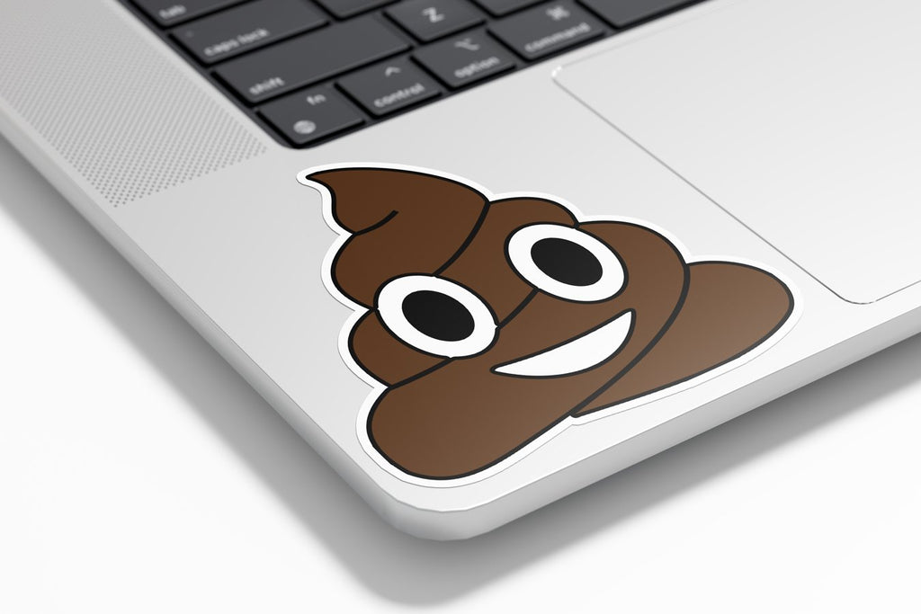 Sticker Vinyle "Emoji Caca Drôle" – Résistant à l’Eau et aux UV, Découpé à la Forme, Parfait pour Geek et Fun