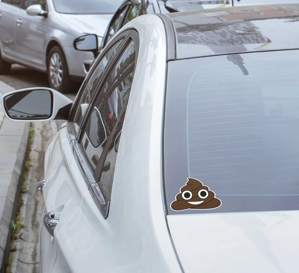 Sticker Vinyle "Emoji Caca Drôle" – Résistant à l’Eau et aux UV, Découpé à la Forme, Parfait pour Geek et Fun