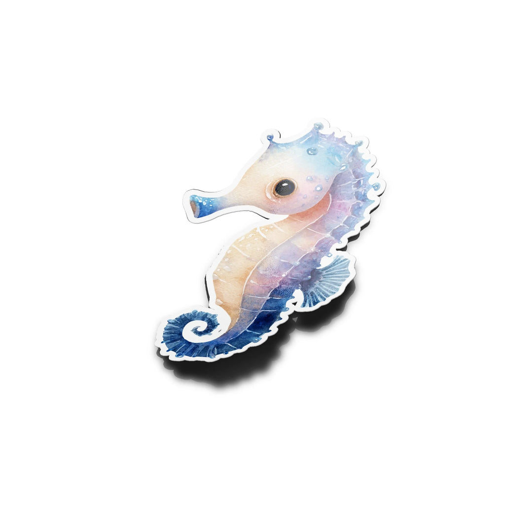 Sticker Hippocampe Aquarelle – Autocollant Vinyle Mignon, Étanche et Résistant aux UV, Découpe à la Forme