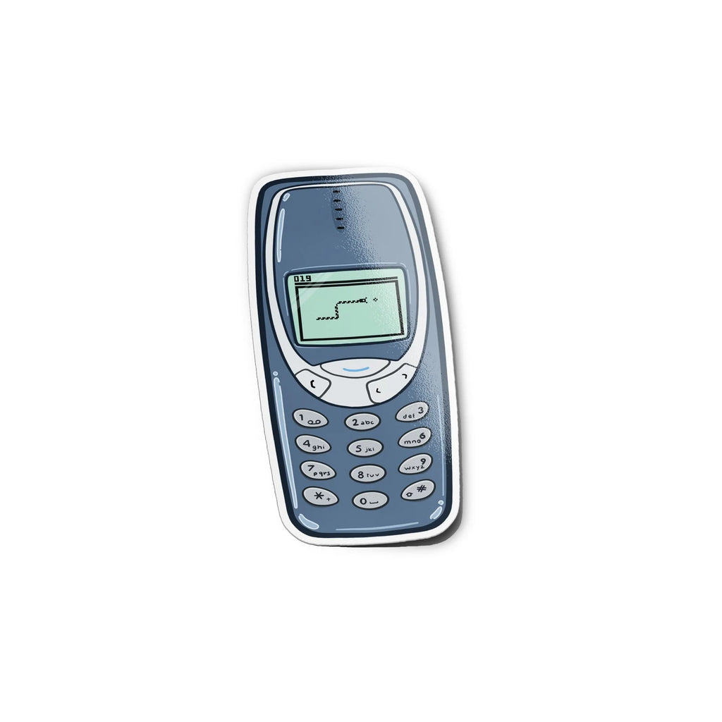 Sticker Téléphone Rétro Iconique 3310 – Jeu du Serpent Pixel – Vinyle Résistant Eau & UV – Découpé à la Forme