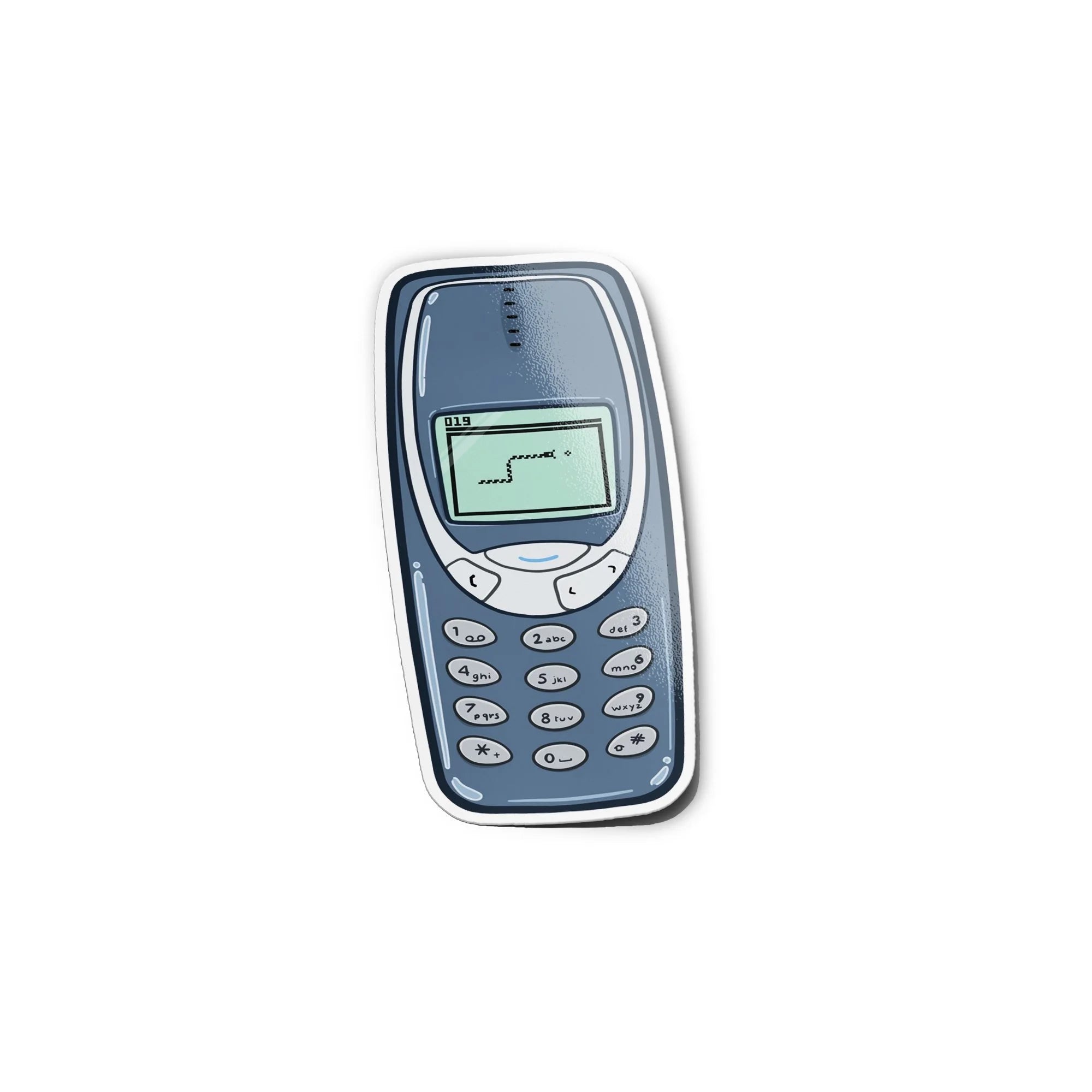 Sticker Téléphone Rétro Iconique 3310 – Jeu du Serpent Pixel – Vinyle Résistant Eau & UV – Découpé à la Forme