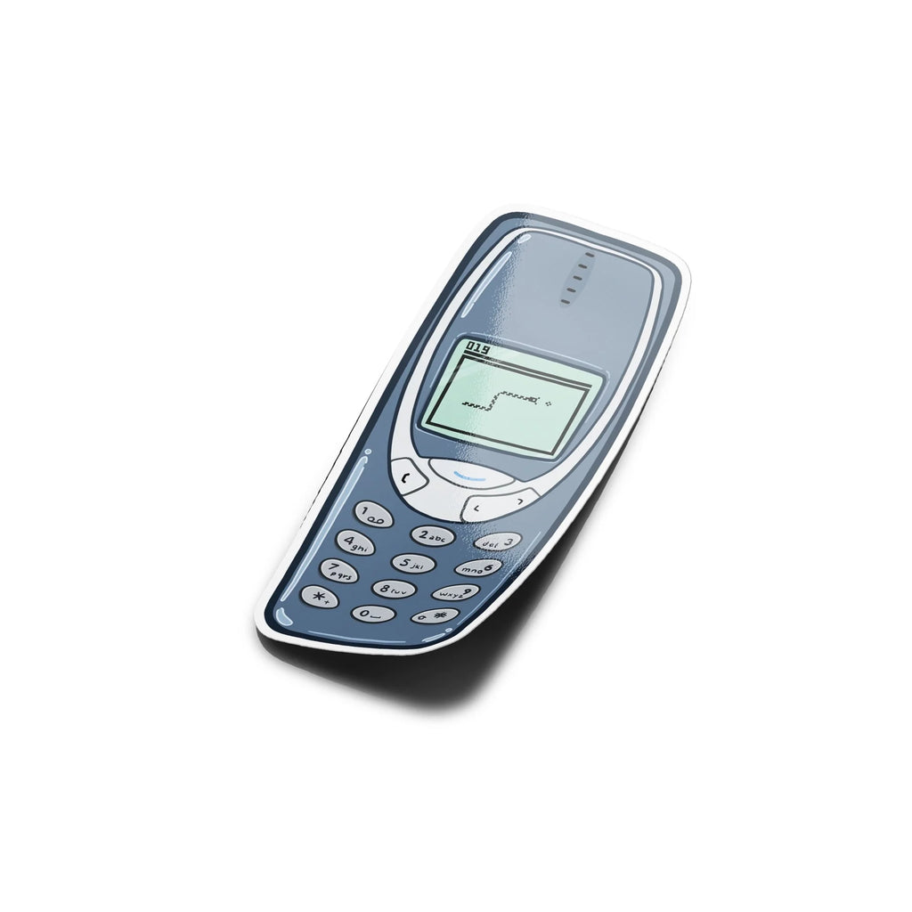 Sticker Téléphone Rétro Iconique 3310 – Jeu du Serpent Pixel – Vinyle Résistant Eau & UV – Découpé à la Forme