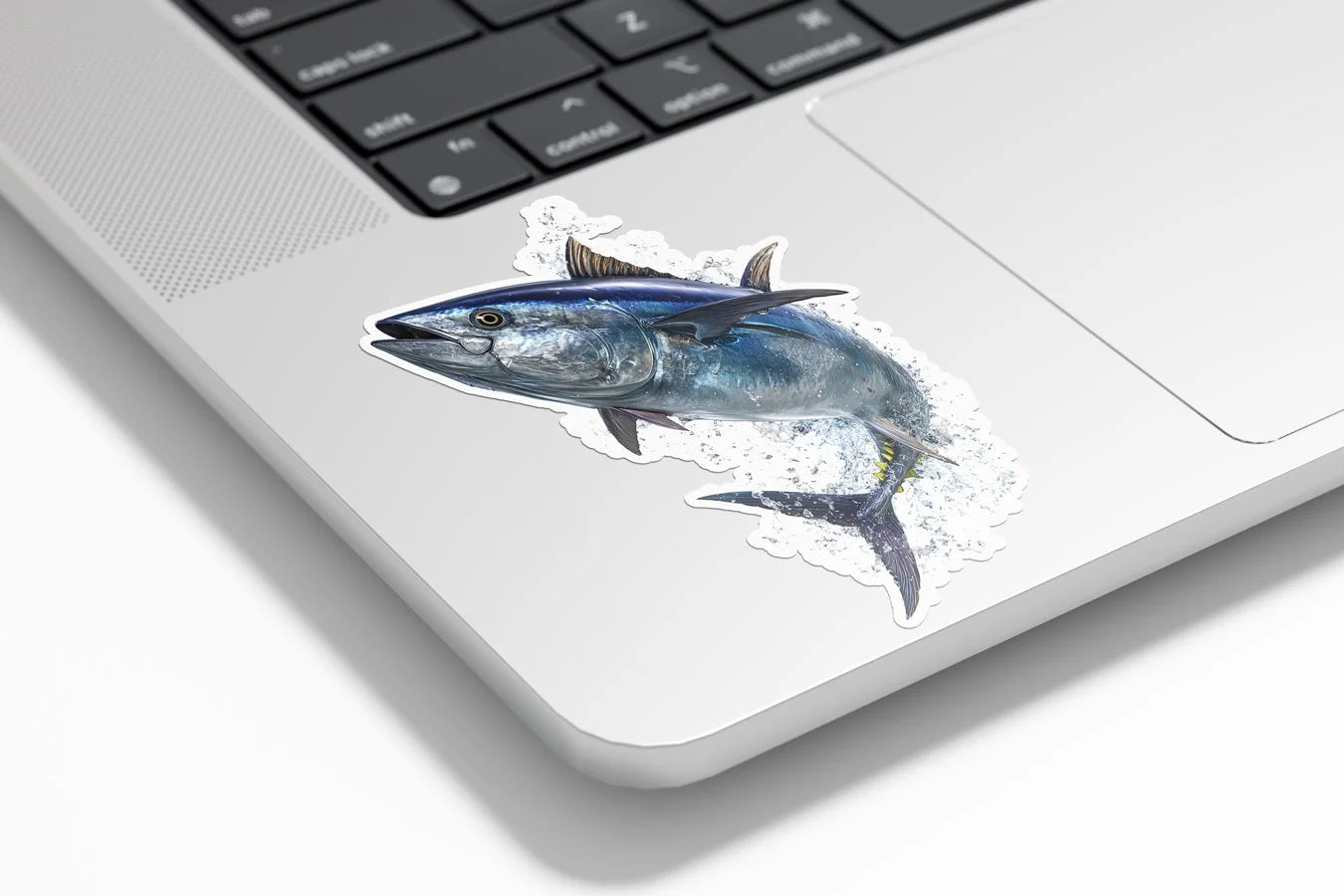 Sticker Vinyle Thon Rouge Réaliste – Autocollant Poisson Sautant Hors de l’Océan – Pêche au Gros Résistant Eau et UV