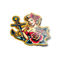 Sticker Vintage Pin-Up Blonde - Résistant à l'Eau et aux UV - Style Tattoo Old School