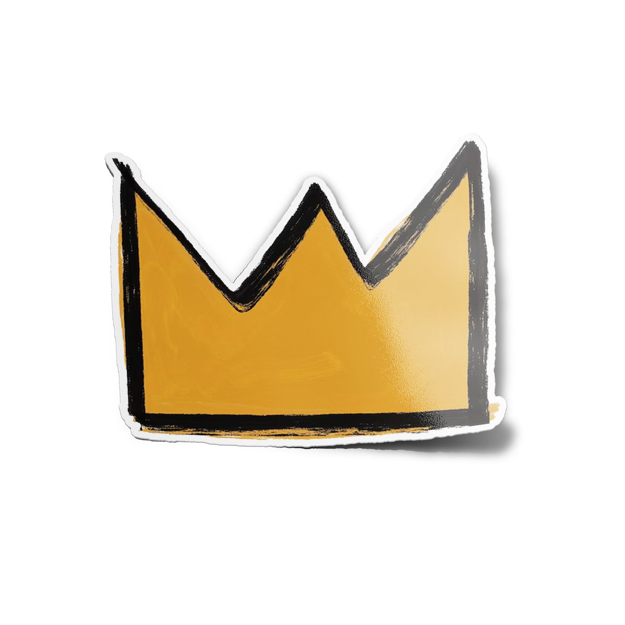 Sticker Vinyle Couronne Dorée Inspiration Basquiat - Étanche et Résistant UV - Art Graffiti Hip-Hop