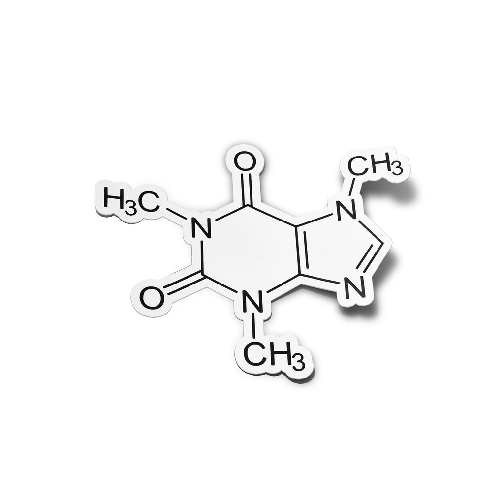 Sticker Vinyle Formule Chimique de la Caféine - Étanche et Résistant UV - Cadeau Original pour Scientifiques