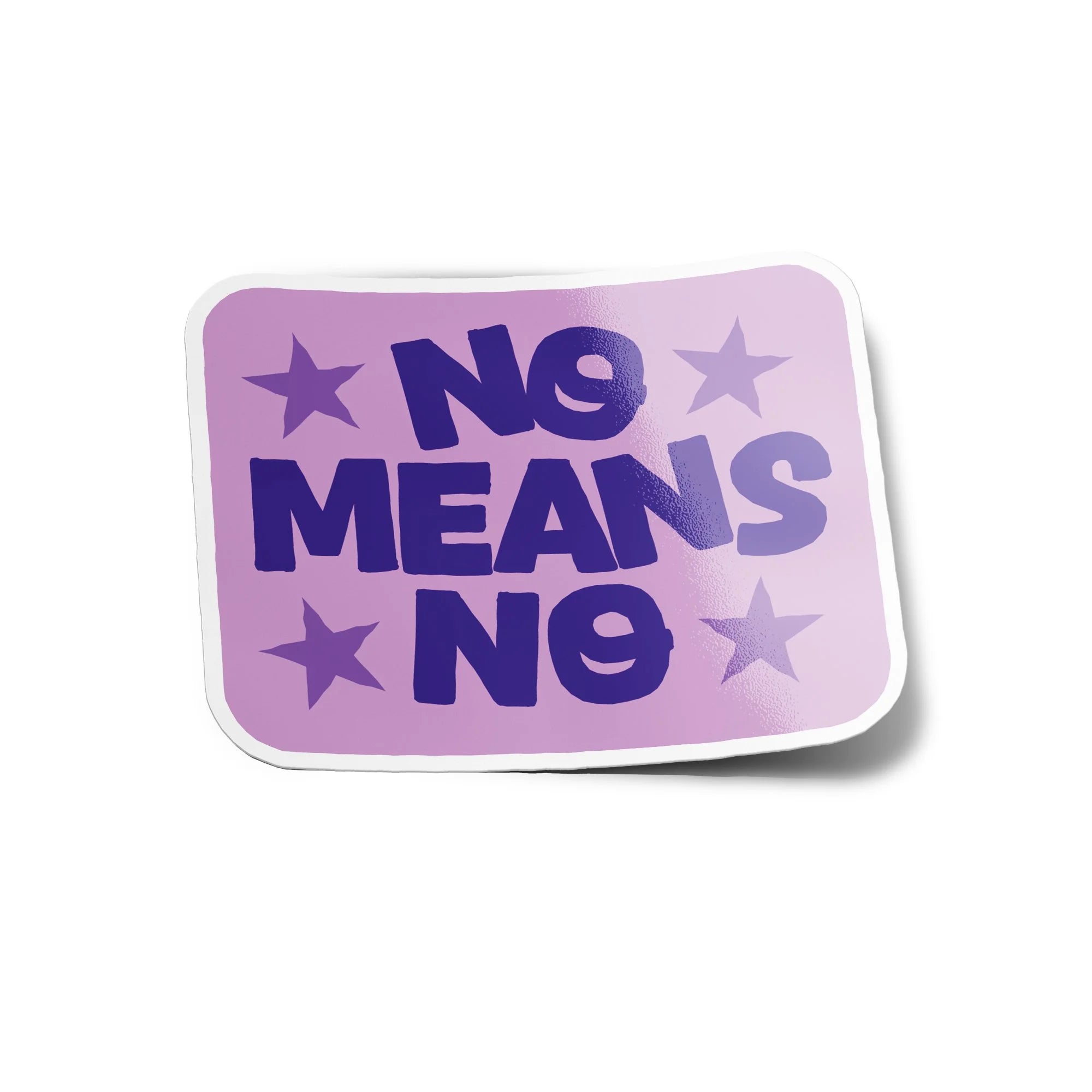 Sticker vinyle ‘No Means No’ - Autocollant féministe résistant eau et UV pour les droits des femmes