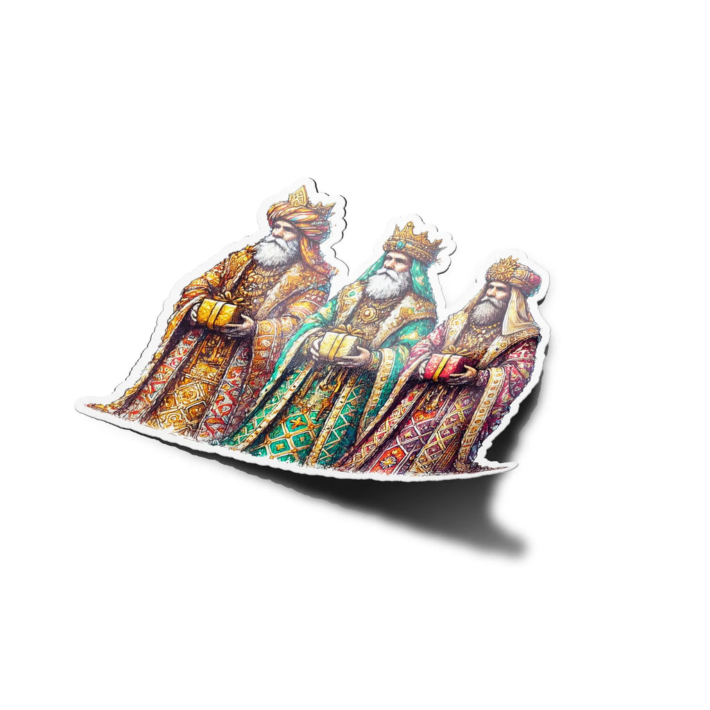 Sticker vinyle "Les Rois Mages" - Autocollant religieux de Noël | Résistant eau et UV | Décoration chrétienne