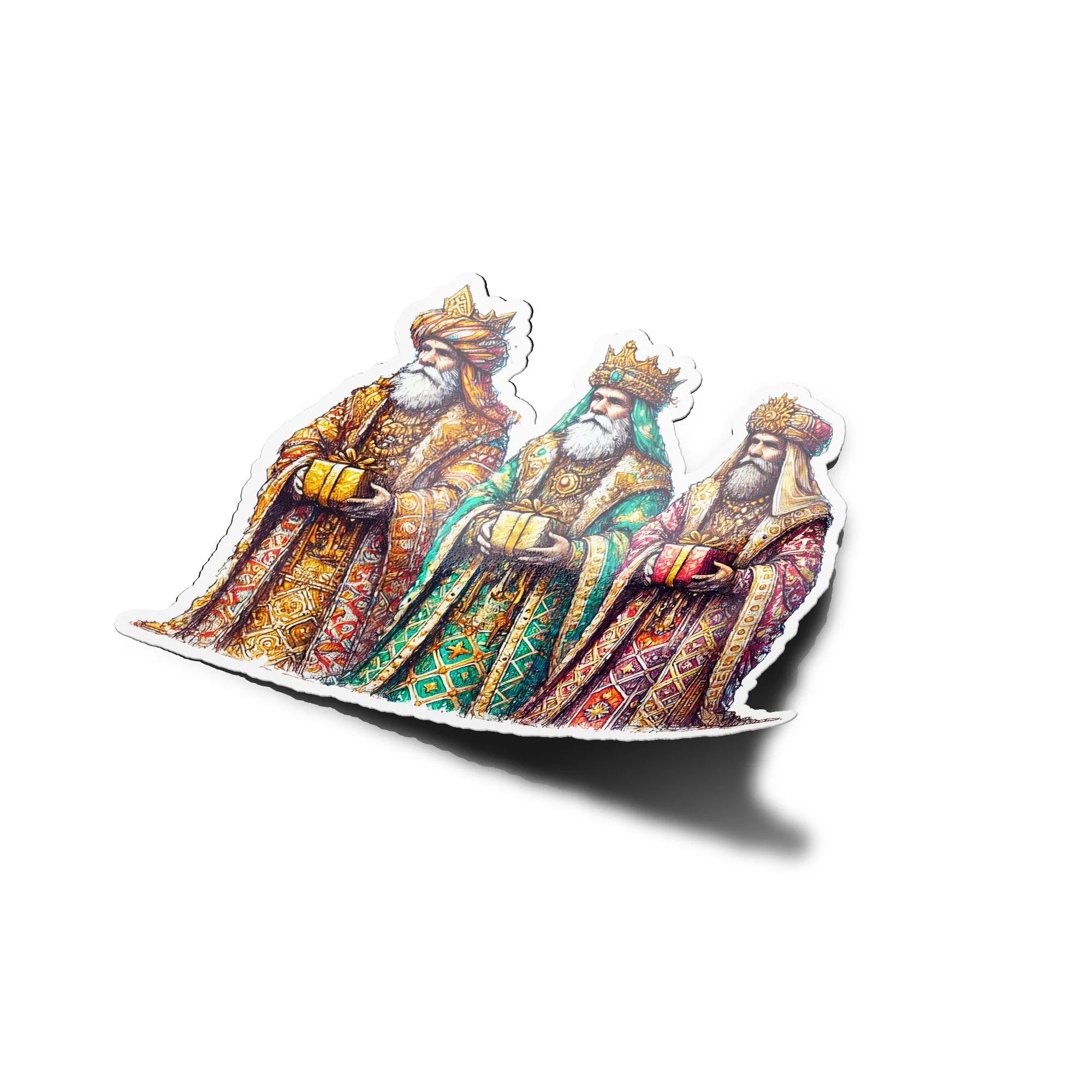 Sticker vinyle "Les Rois Mages" - Autocollant religieux de Noël | Résistant eau et UV | Décoration chrétienne